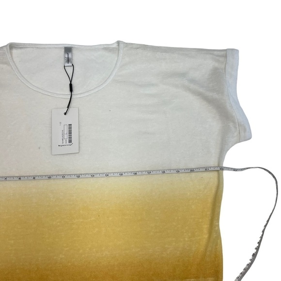 NWT😍SOYA Concept White Yellow Ombre Short Sleeve T-Shirt Size L - Picture 9 of 10